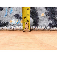 Load image into Gallery viewer, 8&#39;x10&#39; Charcoal Black With Pop Of Colors Modern Wool And Silk Hand Knotted Oriental Rug FWR374442