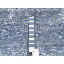 Load image into Gallery viewer, 7&#39;10&quot;x10&#39; Hand Knotted Black With A Mix Of Blue And Gray Modern Wool And Silk Oriental Rug FWR374466