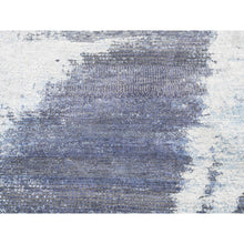 Load image into Gallery viewer, 7&#39;10&quot;x10&#39; Hand Knotted Black With A Mix Of Blue And Gray Modern Wool And Silk Oriental Rug FWR374466