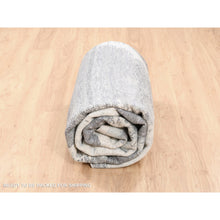 Load image into Gallery viewer, 7&#39;10&quot;x10&#39; Hand Knotted Black With A Mix Of Blue And Gray Modern Wool And Silk Oriental Rug FWR374466