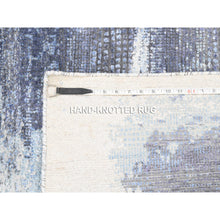 Load image into Gallery viewer, 7&#39;10&quot;x10&#39; Hand Knotted Black With A Mix Of Blue And Gray Modern Wool And Silk Oriental Rug FWR374466