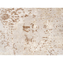Load image into Gallery viewer, 2&#39;9&quot;x10&#39; Beige With A Mix Of Brown Modern Wool And Silk Hand Knotted Oriental Runner Rug FWR374622