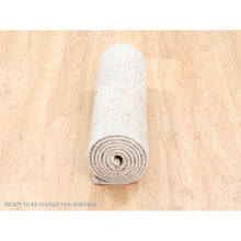 Load image into Gallery viewer, 2&#39;9&quot;x10&#39; Beige With A Mix Of Brown Modern Wool And Silk Hand Knotted Oriental Runner Rug FWR374622