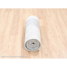 Load image into Gallery viewer, 2&#39;9&quot;x10&#39; Gray Modern Wool And Silk Hand Knotted Oriental Runner Rug FWR374628