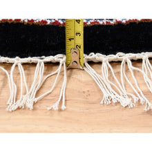 Load image into Gallery viewer, 4&#39;2&quot;x4&#39;2&quot; Black Round Tabriz Mahi Fish Medallion Design Wool Hand Knotted Oriental Rug FWR374676