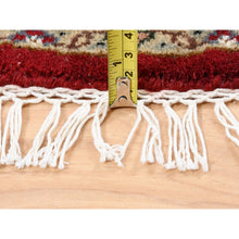Load image into Gallery viewer, 3&#39;4&quot;x3&#39;4&quot; Red Wool Fish Medallion Design Tabriz Mahi Hand Knotted Round Oriental Rug FWR374730