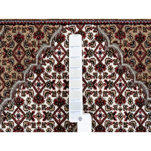 4'x6' Ivory Tabriz Mahi Fish Medallion Design Wool Hand Knotted Oriental Rug FWR374940