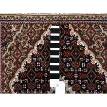 Load image into Gallery viewer, 3&#39;2&quot;x5&#39;4&quot; Black Fish Medallion Design Tabriz Mahi Hand Knotted Wool Oriental Rug FWR374946