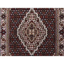 Load image into Gallery viewer, 3&#39;2&quot;x5&#39;4&quot; Black Fish Medallion Design Tabriz Mahi Hand Knotted Wool Oriental Rug FWR374946