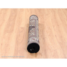 Load image into Gallery viewer, 3&#39;2&quot;x5&#39;4&quot; Black Fish Medallion Design Tabriz Mahi Hand Knotted Wool Oriental Rug FWR374946