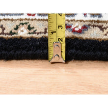 Load image into Gallery viewer, 2&#39;7&quot;x10&#39; Hand Knotted Fish Medallion Design Tabriz Mahi Black Wool Oriental Runner Rug FWR375018