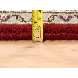 2'6"x16'3" Tabriz Mahi Fish Medallion Design Red Hand Knotted Wool And Silk Oriental Xl Runner Rug FWR375054