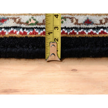 Load image into Gallery viewer, 2&#39;10&quot;x5&#39;4&quot; Fish Medallion Design Tabriz Mahi Wool Hand Knotted Black Oriental Rug FWR375192