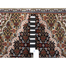Load image into Gallery viewer, 3&#39;2&quot;x5&#39;6&quot; Black Wool Fish Medallion Design Tabriz Mahi Hand Knotted Oriental Rug FWR375198
