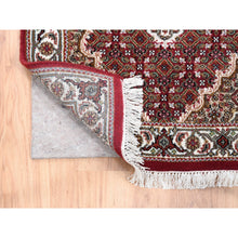 Load image into Gallery viewer, 2&#39;7&quot;x6&#39;8&quot; Hand Knotted Red Tabriz Mahi Fish Medallion Design Wool Oriental Runner Rug FWR375222