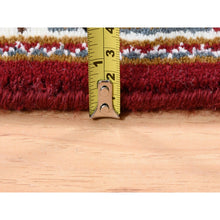 Load image into Gallery viewer, 2&#39;7&quot;x6&#39;8&quot; Hand Knotted Red Tabriz Mahi Fish Medallion Design Wool Oriental Runner Rug FWR375222