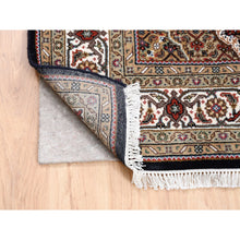 Load image into Gallery viewer, 5&#39;x5&#39; Hand Knotted Black Wool Fish Medallion Design Tabriz Mahi Oriental Square Rug FWR375258