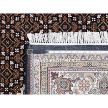 Load image into Gallery viewer, 6&#39;1&quot;x6&#39;1&quot; Tabriz Mahi Fish Medallion Design Black Hand Knotted Wool Oriental Square Rug FWR375300