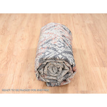 Load image into Gallery viewer, 8&#39;1&quot;x10&#39;1&quot; Silver Gray Supple Collection Erased Mughal Design Hand Knotted Pure Wool Oriental Rug FWR375894