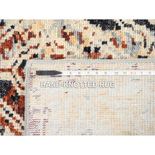 Load image into Gallery viewer, 8&#39;1&quot;x10&#39;1&quot; Silver Gray Supple Collection Erased Mughal Design Hand Knotted Pure Wool Oriental Rug FWR375894