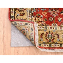 Load image into Gallery viewer, 4&#39;1&quot;x6&#39; Red With A Mix Of Gold Karajeh Design Organic Wool Hand Knotted Oriental Rug FWR375906