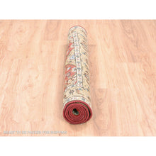 Load image into Gallery viewer, 4&#39;1&quot;x6&#39; Red With A Mix Of Gold Karajeh Design Organic Wool Hand Knotted Oriental Rug FWR375906