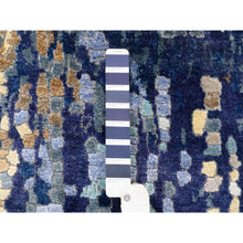 Load image into Gallery viewer, 2&#39;6&quot;x5&#39;10&quot; Hand Knotted Blue Mosaic Design Wool And Silk Persian Knot Oriental Runner Rug FWR375966
