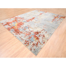 Load image into Gallery viewer, 11&#39;8&quot;x15&#39; Oversize Wool And Silk Abstract With Fire Mosaic Design Hand Knotted Persian Knot Oriental Rug FWR376050