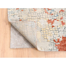 Load image into Gallery viewer, 11&#39;8&quot;x15&#39; Oversize Wool And Silk Abstract With Fire Mosaic Design Hand Knotted Persian Knot Oriental Rug FWR376050