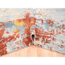 Load image into Gallery viewer, 11&#39;8&quot;x15&#39; Oversize Wool And Silk Abstract With Fire Mosaic Design Hand Knotted Persian Knot Oriental Rug FWR376050