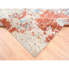 Load image into Gallery viewer, 11&#39;8&quot;x15&#39; Oversize Wool And Silk Abstract With Fire Mosaic Design Hand Knotted Persian Knot Oriental Rug FWR376050
