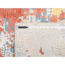 Load image into Gallery viewer, 11&#39;8&quot;x15&#39; Oversize Wool And Silk Abstract With Fire Mosaic Design Hand Knotted Persian Knot Oriental Rug FWR376050