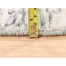 Load image into Gallery viewer, 5&#39;10&quot;x5&#39;10&quot; Round Taupe Wool And Silk Abstract With Mosaic Design Hand Knotted Persian Knot Oriental Rug FWR376092