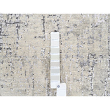 Load image into Gallery viewer, 4&#39;10&quot;x4&#39;10&quot; Round Taupe Wool And Silk Abstract With Mosaic Design Hand Knotted Persian Knot Oriental Rug FWR376098