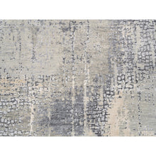 Load image into Gallery viewer, 4&#39;10&quot;x4&#39;10&quot; Round Taupe Wool And Silk Abstract With Mosaic Design Hand Knotted Persian Knot Oriental Rug FWR376098