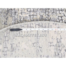 Load image into Gallery viewer, 4&#39;10&quot;x4&#39;10&quot; Round Taupe Wool And Silk Abstract With Mosaic Design Hand Knotted Persian Knot Oriental Rug FWR376098