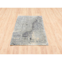 Load image into Gallery viewer, 3&#39;x5&#39; Abstract with Mosaic Design Taupe Wool and Silk Hand Knotted Persian Knot Oriental Rug FWR376116