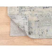 Load image into Gallery viewer, 2&#39;7&quot;x5&#39;10&quot; Taupe Wool And Silk Abstract With Mosaic Design Hand Knotted Persian Knot Oriental Runner Rug FWR376146