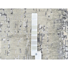 Load image into Gallery viewer, 2&#39;7&quot;x5&#39;10&quot; Taupe Wool And Silk Abstract With Mosaic Design Hand Knotted Persian Knot Oriental Runner Rug FWR376146
