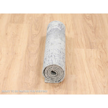 Load image into Gallery viewer, 2&#39;7&quot;x5&#39;10&quot; Taupe Wool And Silk Abstract With Mosaic Design Hand Knotted Persian Knot Oriental Runner Rug FWR376146