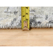 Load image into Gallery viewer, 2&#39;7&quot;x5&#39;10&quot; Taupe Wool And Silk Abstract With Mosaic Design Hand Knotted Persian Knot Oriental Runner Rug FWR376146