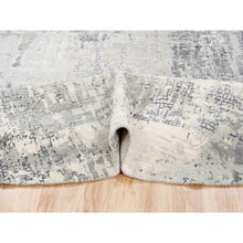 Load image into Gallery viewer, 11&#39;9&quot;x11&#39;9&quot; Round Abstract With Mosaic Design Taupe Wool And Silk Hand Knotted Persian Knot Oriental Rug FWR376158