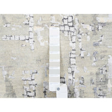 Load image into Gallery viewer, 11&#39;9&quot;x11&#39;9&quot; Round Abstract With Mosaic Design Taupe Wool And Silk Hand Knotted Persian Knot Oriental Rug FWR376158