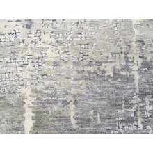Load image into Gallery viewer, 11&#39;9&quot;x11&#39;9&quot; Round Abstract With Mosaic Design Taupe Wool And Silk Hand Knotted Persian Knot Oriental Rug FWR376158