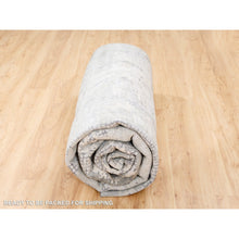 Load image into Gallery viewer, 11&#39;9&quot;x11&#39;9&quot; Round Abstract With Mosaic Design Taupe Wool And Silk Hand Knotted Persian Knot Oriental Rug FWR376158