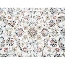 Load image into Gallery viewer, 5&#39;9&quot;x5&#39;9&quot; Ivory Nain With All Over Flower Design Square Wool 250 Kpsi Hand Knotted Fine Oriental Rug FWR376734