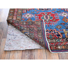 Load image into Gallery viewer, 3&#39;x4&#39;6&quot; Bayern Blue, Afghan Ersari with Turkish Knot, Caucasian Design Revival, Vegetable Dyes, Densely Woven, Hand Knotted, Soft and Velvety Wool, Oriental Rug FWR3762