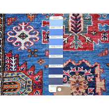 Load image into Gallery viewer, 3&#39;x4&#39;6&quot; Bayern Blue, Afghan Ersari with Turkish Knot, Caucasian Design Revival, Vegetable Dyes, Densely Woven, Hand Knotted, Soft and Velvety Wool, Oriental Rug FWR3762