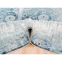 Load image into Gallery viewer, 9&#39;1&quot;x11&#39;9&quot; Wool And Silk Blue-teal Persian Tabriz Broken Design Hand Knotted Oriental Rug FWR377040