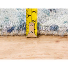Load image into Gallery viewer, 9&#39;1&quot;x11&#39;9&quot; Wool And Silk Blue-teal Persian Tabriz Broken Design Hand Knotted Oriental Rug FWR377040